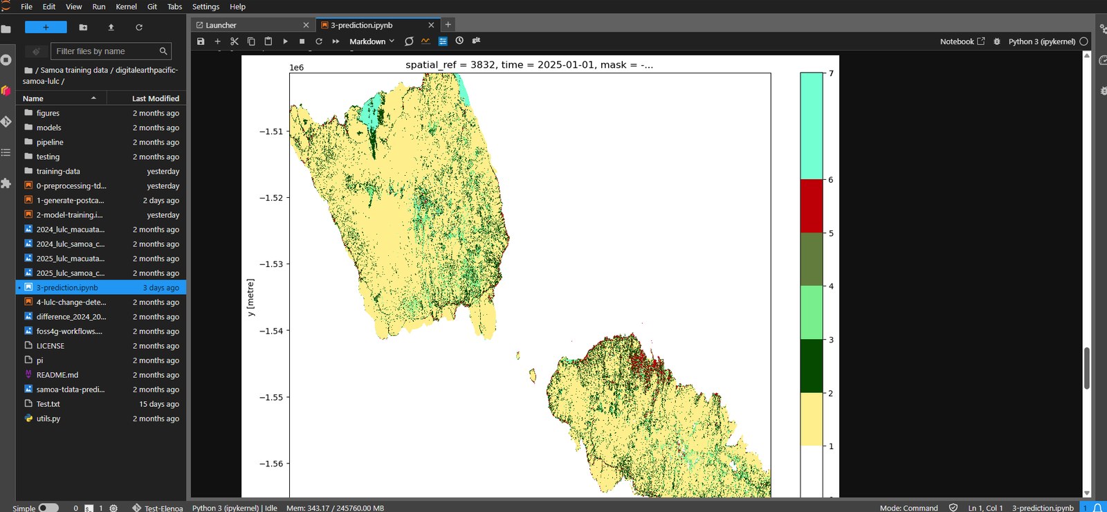 GIS mapping illustration supplied for the Samoa coastal vulnerability study